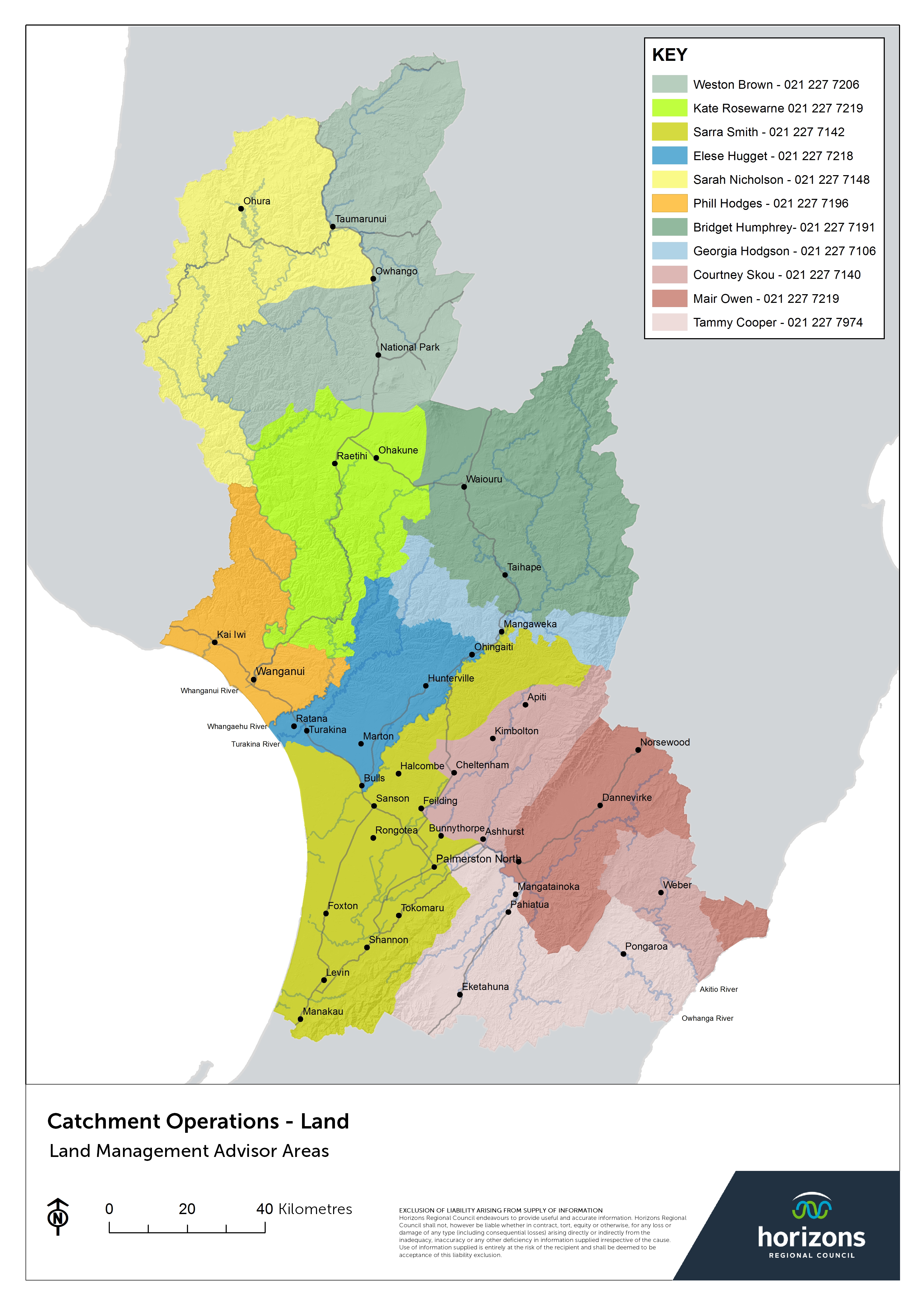 Map of Land Management Advisor Areas