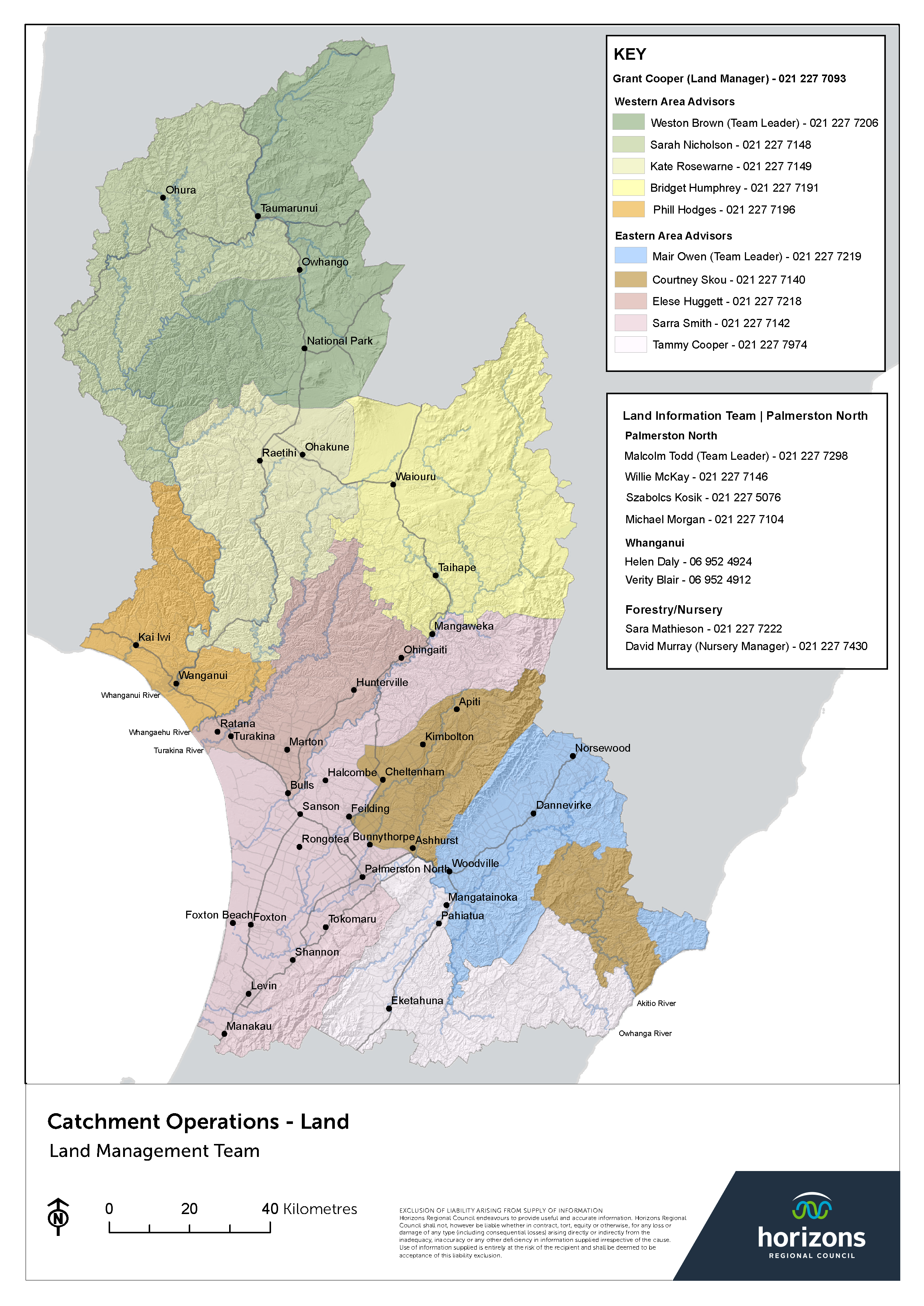 Map of Land Management Advisor Areas
