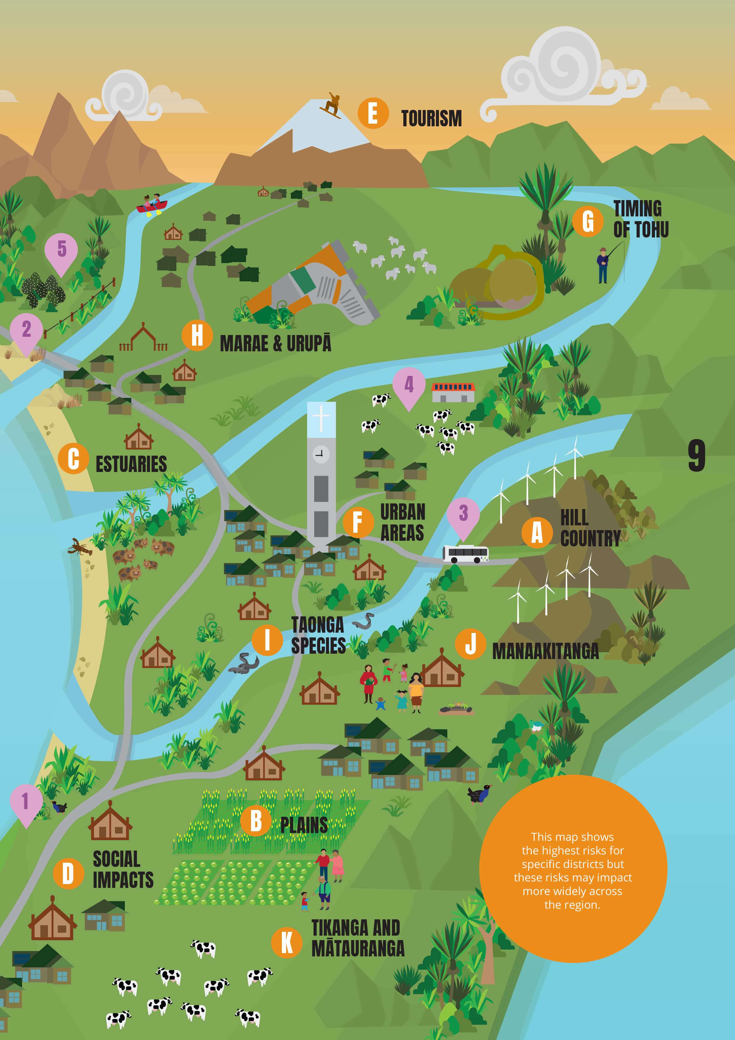 Map of local impacts for the Horizons Region