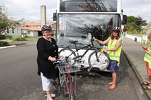 First bus bike racks in Region 