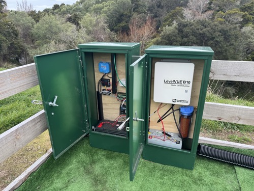 River level and rainfall monitoring site cabinet