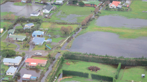 Flooding along King's Canal in Foxton.